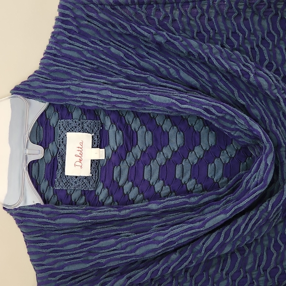 Deletta Cowl Neck Dressy Sleeveless Blouse Green, Purple Women's Small - Picture 3 of 10